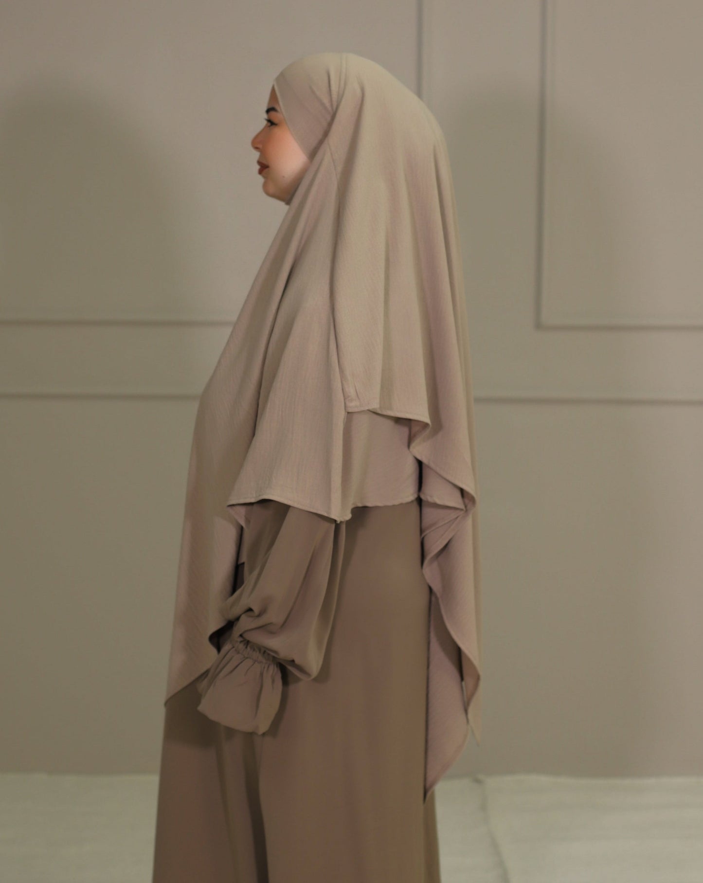 Zweilagiger Khimar Jazz Taupe