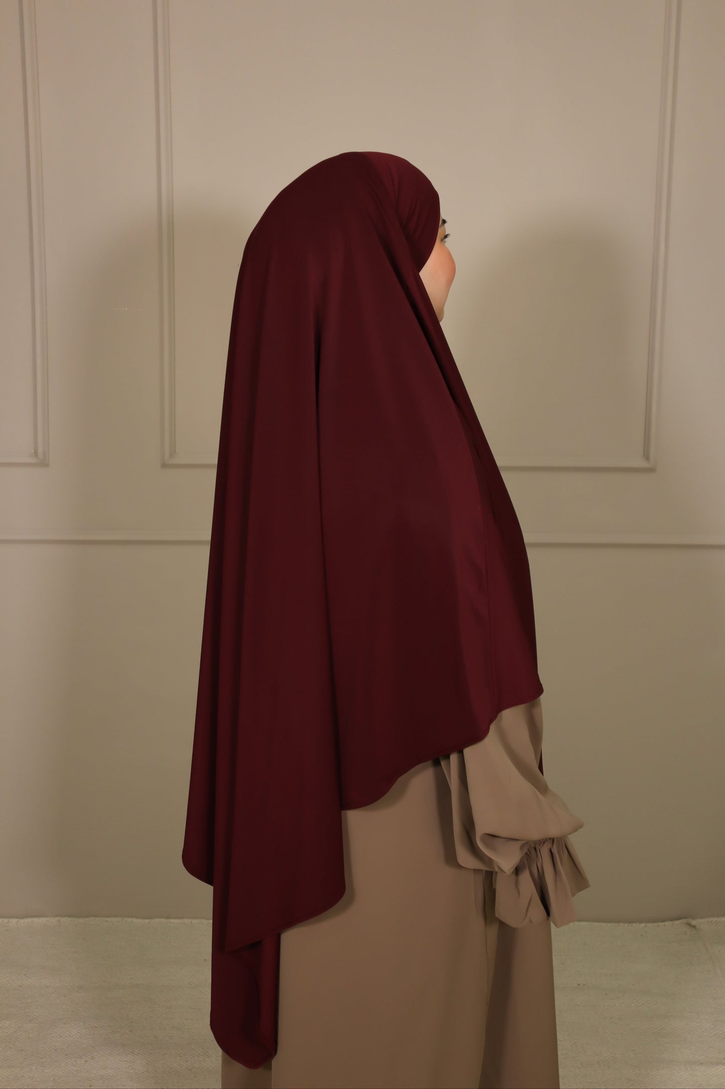 Premium Jersey Khimar Burgundy