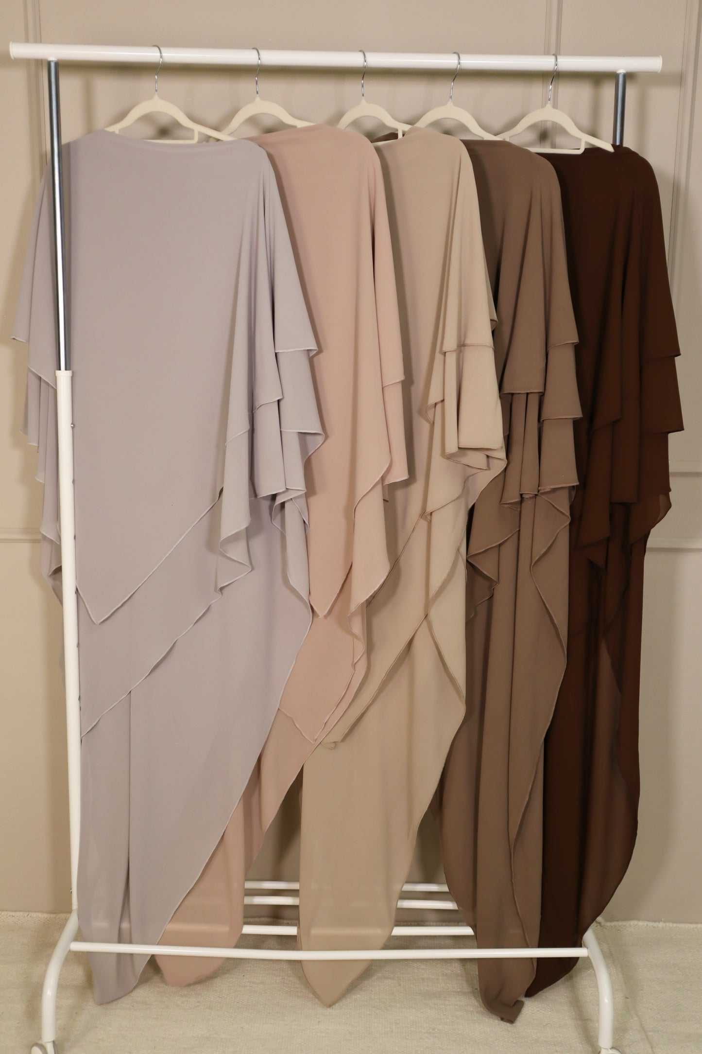 Dreilagiger Chiffon Khimar Grey