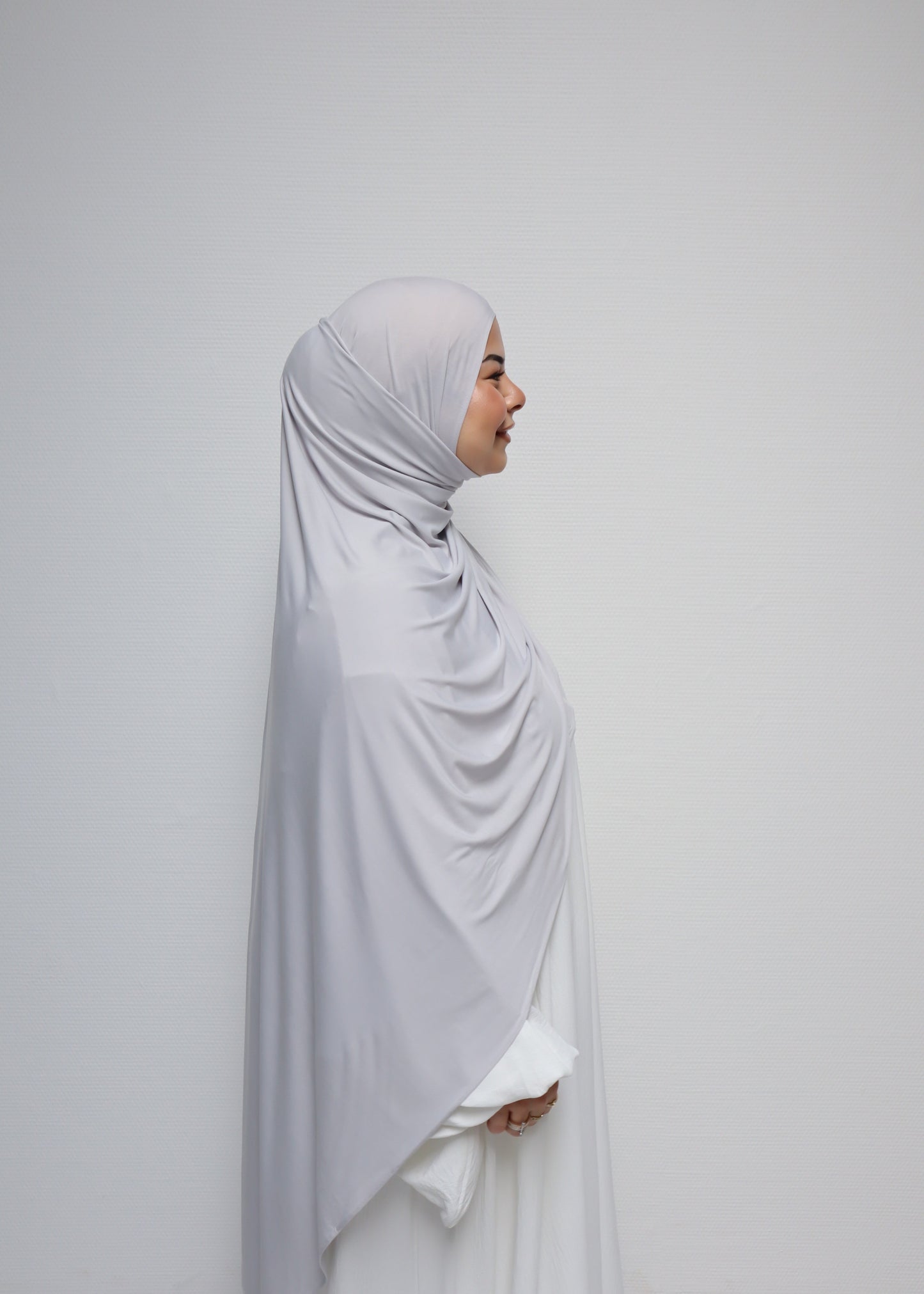 Breathable Bamboo Jersey Hijab Light Grey