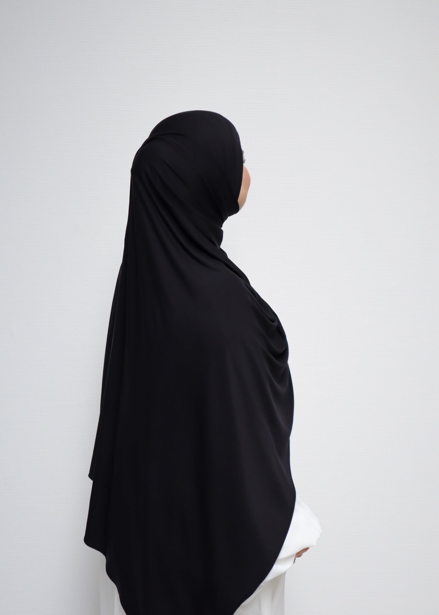 Breathable Bamboo Jersey Hijab Noir