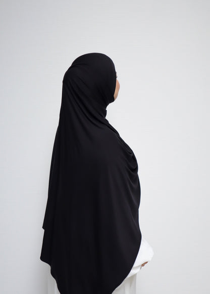 Breathable Bamboo Jersey Hijab Noir
