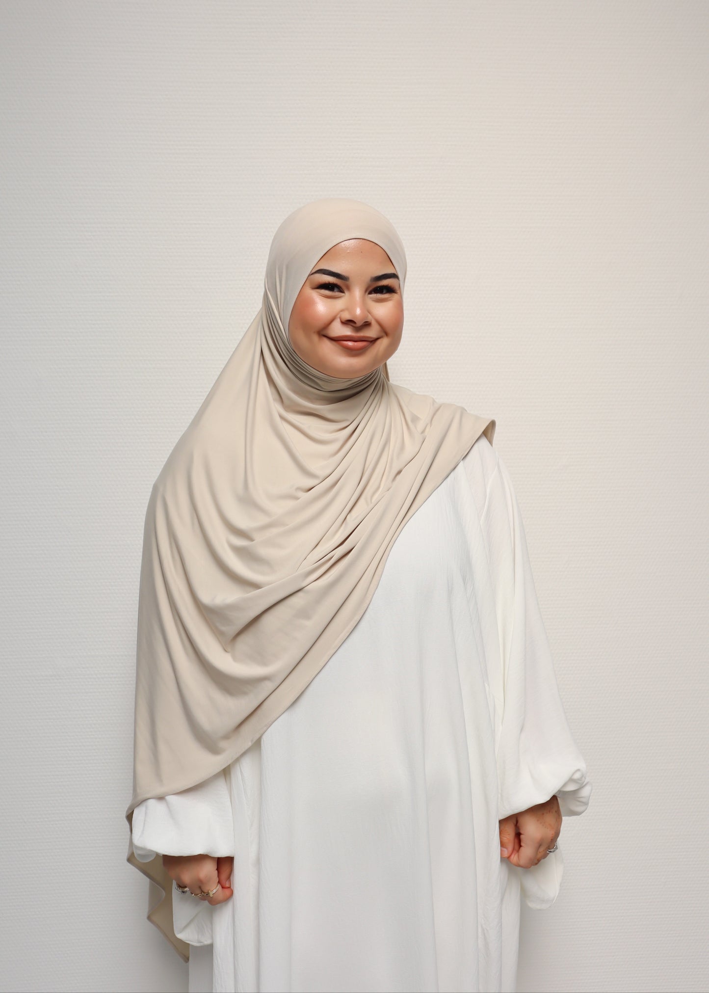 Breathable Bamboo Jersey Hijab Beige