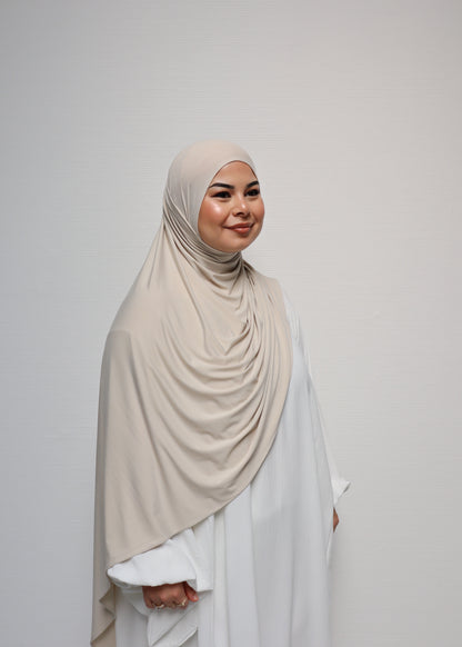 Breathable Bamboo Jersey Hijab Beige