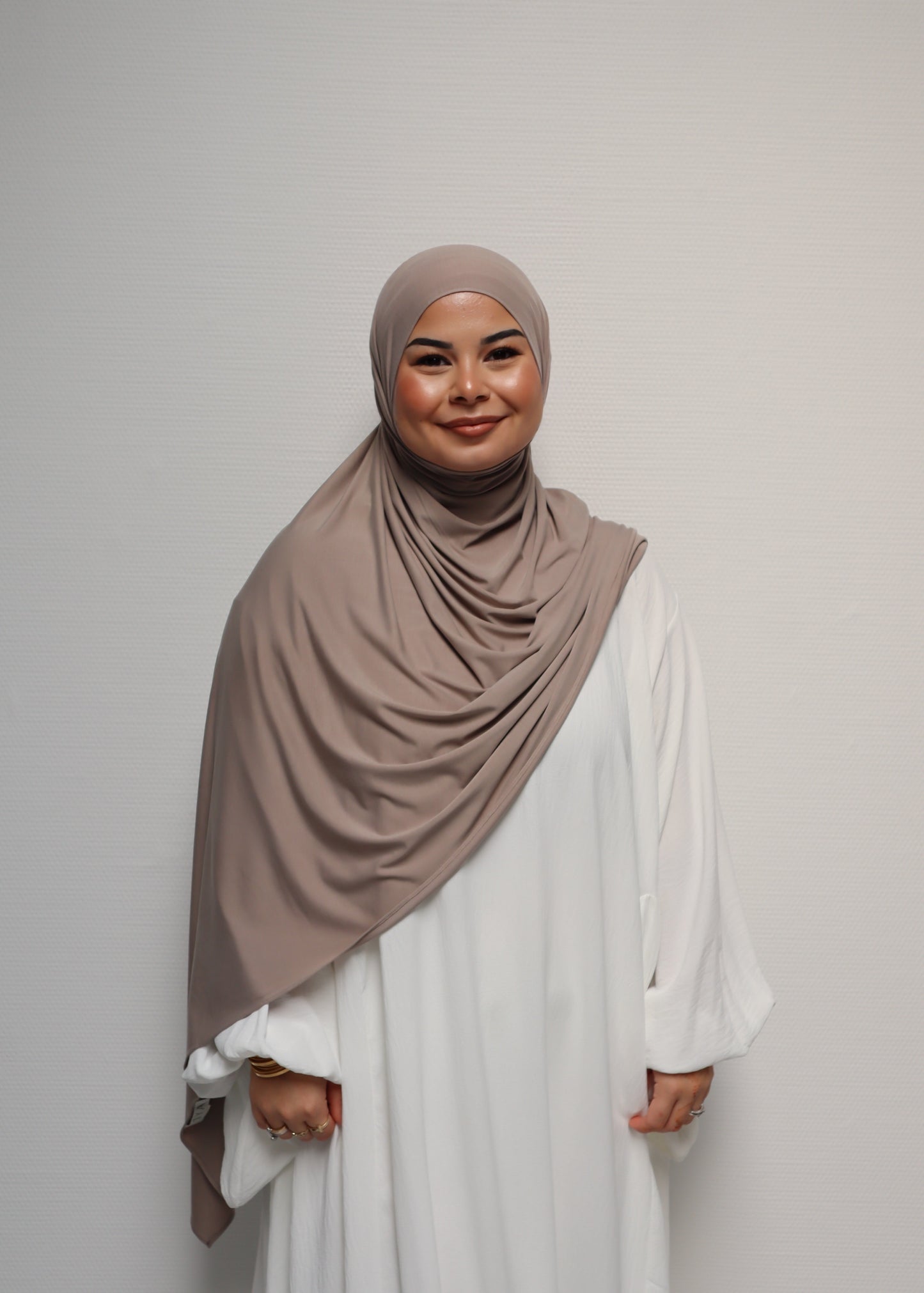 Breathable Bamboo Jersey Hijab Light Taupe