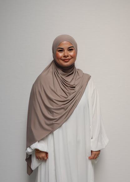 Breathable Bamboo Jersey Hijab Light Taupe
