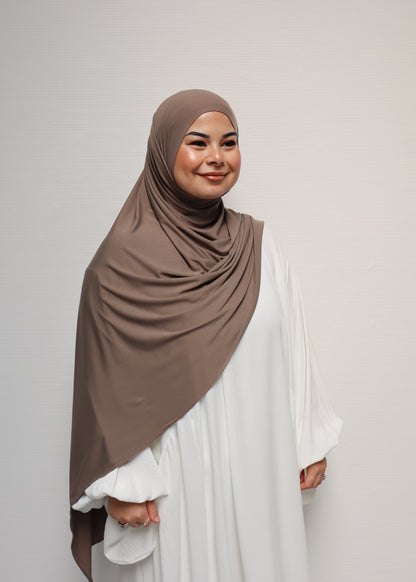 Breathable Bamboo Jersey Hijab Taupe