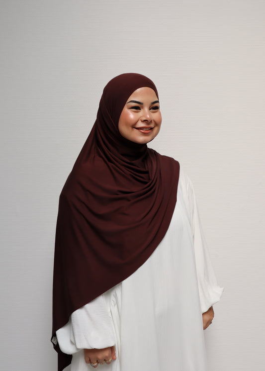 Breathable Bamboo Jersey Hijab Coffee