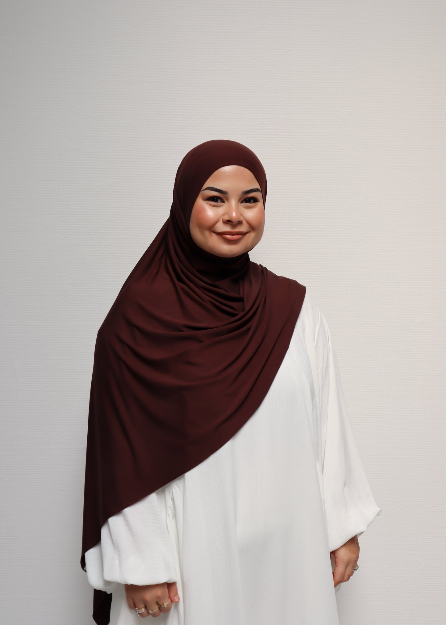 Breathable Bamboo Jersey Hijab Coffee