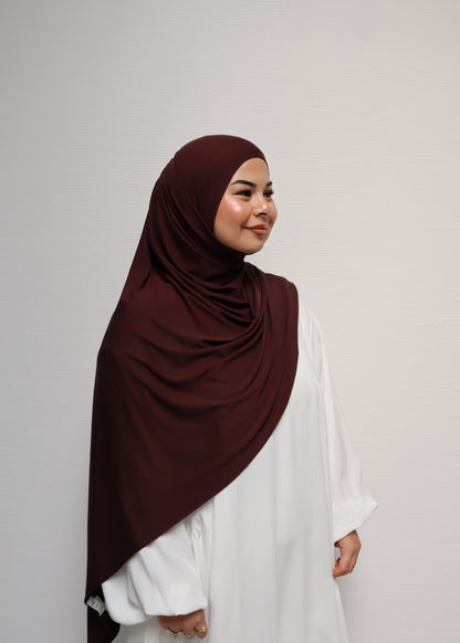 Breathable Bamboo Jersey Hijab Coffee