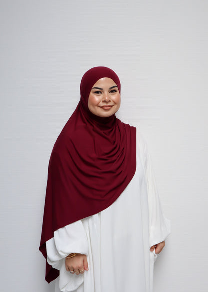 Breathable Bamboo Jersey Hijab Bordeaux