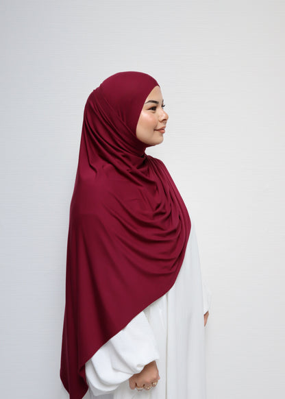 Breathable Bamboo Jersey Hijab Bordeaux
