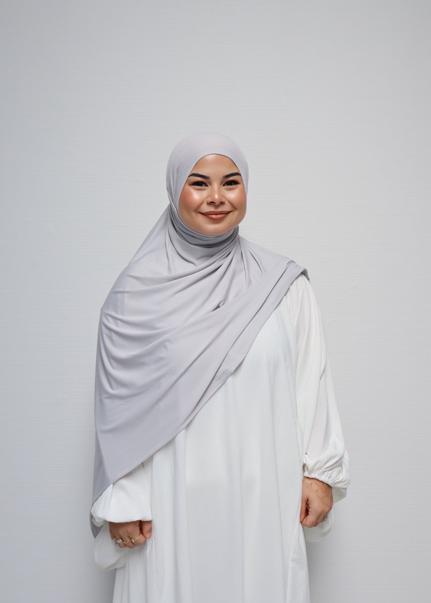 Breathable Bamboo Jersey Hijab Light Grey
