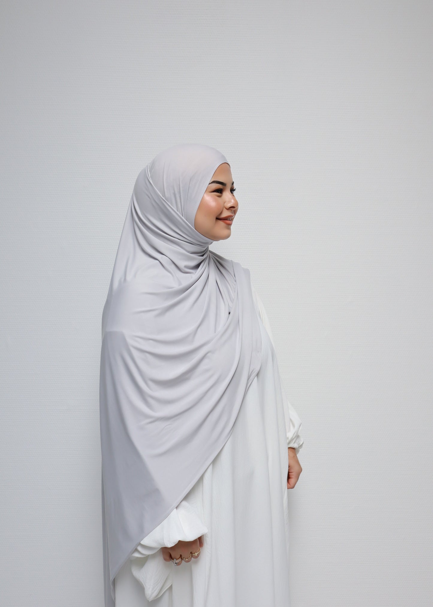 Breathable Bamboo Jersey Hijab Light Grey