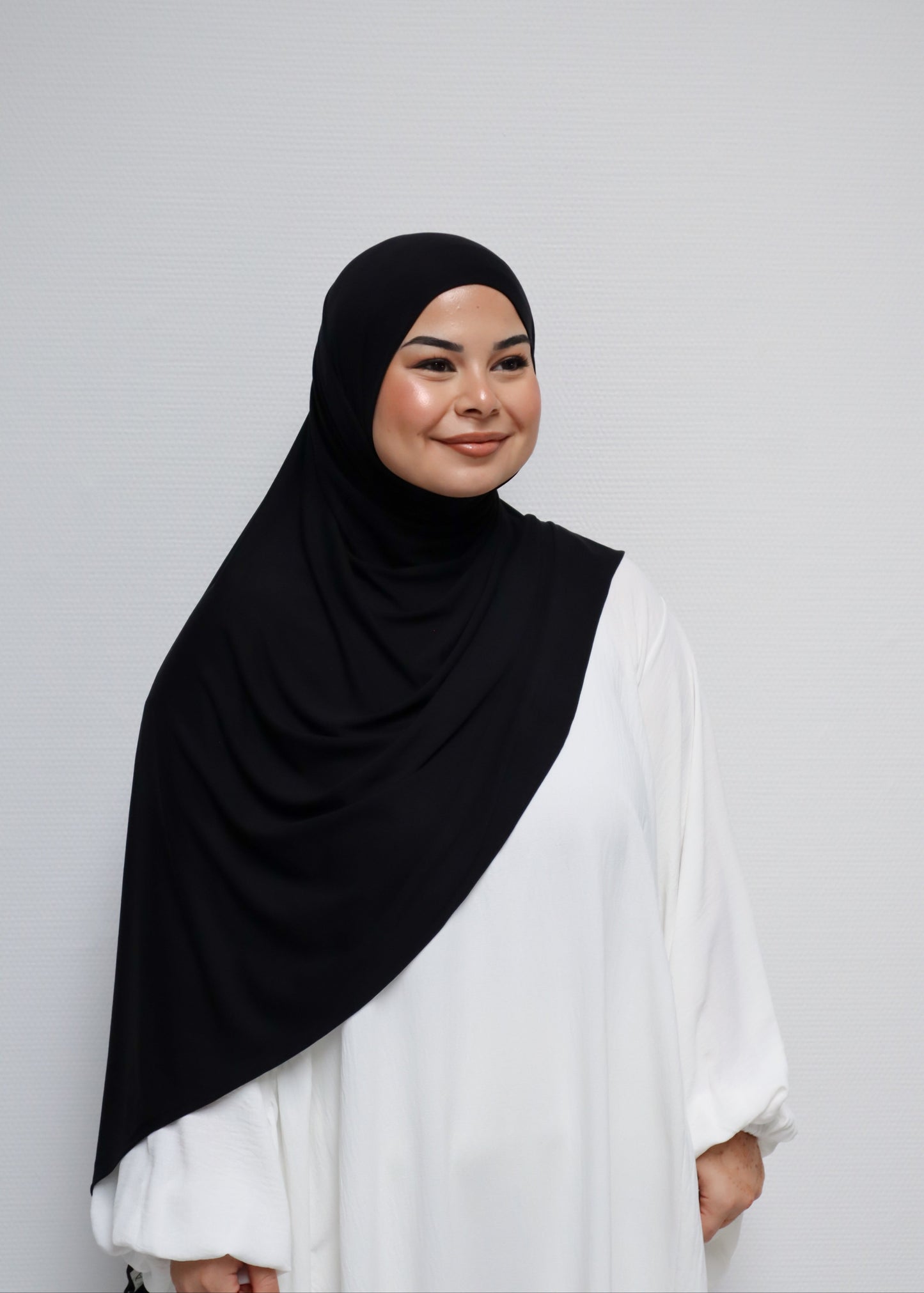 Breathable Bamboo Jersey Hijab Noir