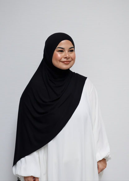 Breathable Bamboo Jersey Hijab Noir
