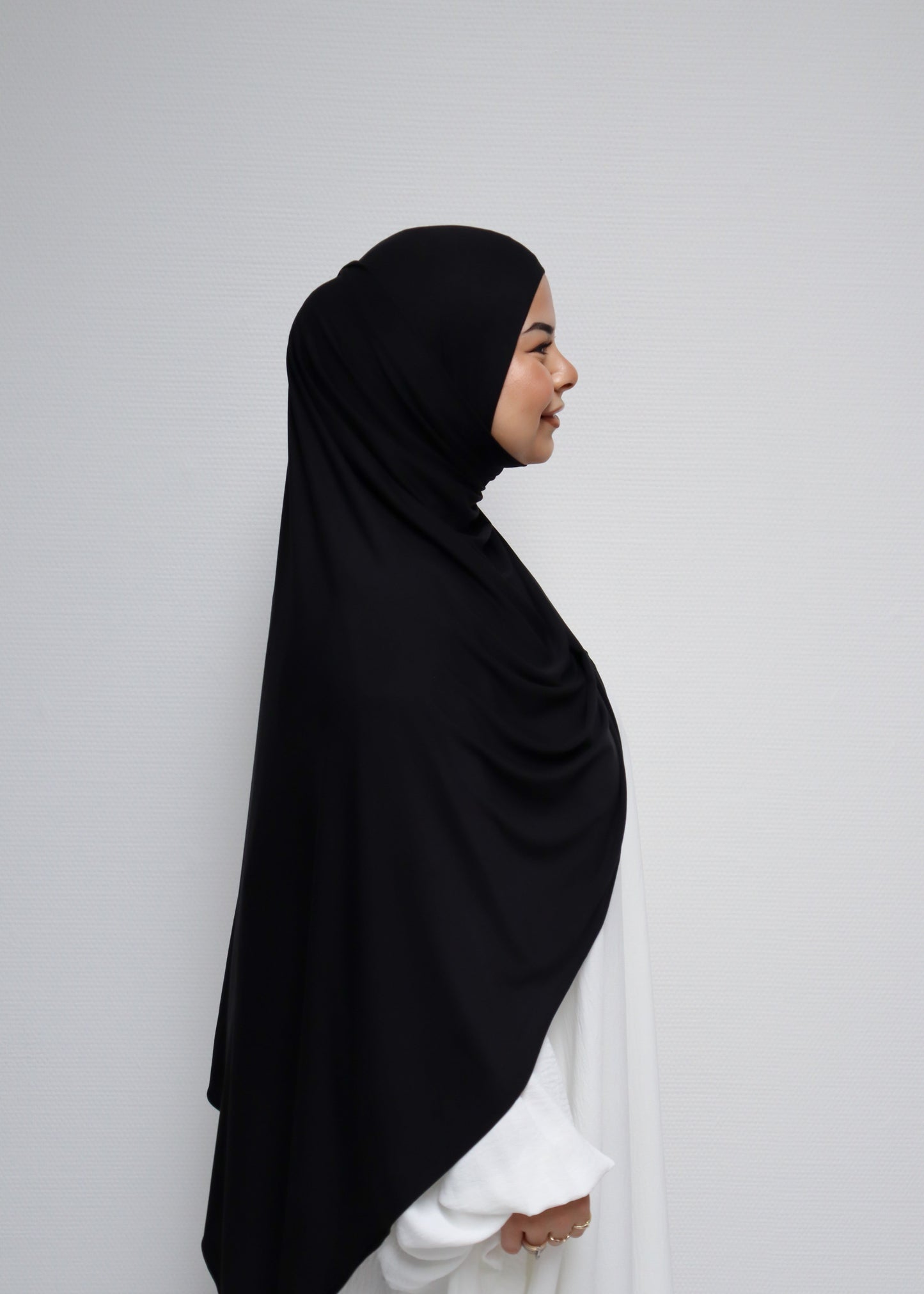 Breathable Bamboo Jersey Hijab Noir