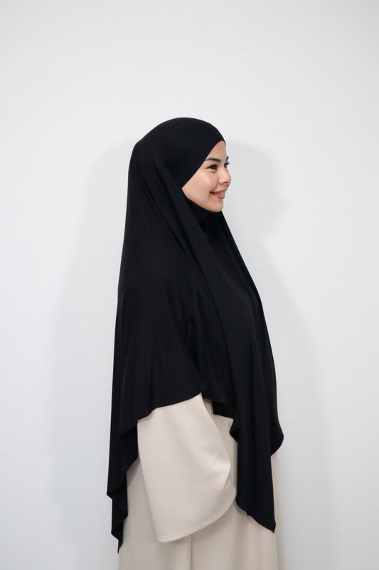 Breathable Bamboo Jersey Khimar Noir
